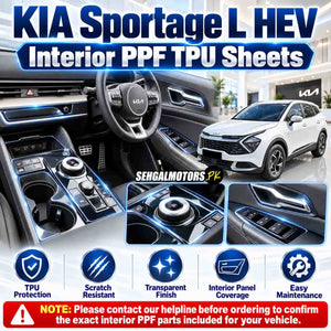 KIA Sportage L HEV Interior PPF TPU Sheets 2025 - 2026