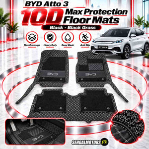 Haval H6 10D Floor Mats Black With Grey Grass 2021 - 2024 - Mix Thread 3 Pcs