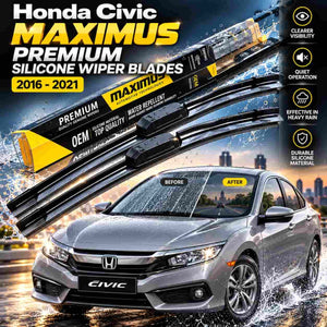 Honda Civic Maximus Premium Silicone Wiper Blades Pair 2016 - 2021