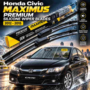 Honda Civic Maximus Premium Silicone Wiper Blades Pair 2012 - 2015