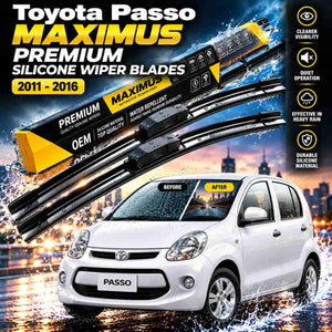Toyota Passo Maximus Premium Silicone Wiper Blades 2011 - 2016