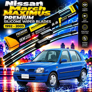Nissan March Maximus Premium Silicone Wiper Blades 1992 - 2003