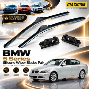 BMW 5 Series Silicone Wiper Blades Pair For Special Cars 2004 - 2017