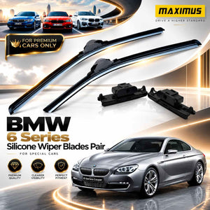 BMW 6 Series Silicone Wiper Blades Pair For Special Cars 2011 - 2017