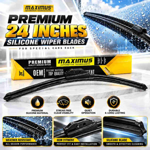 Maximus Premium 24 Inches Silicone Wiper Blades For Special Cars Each