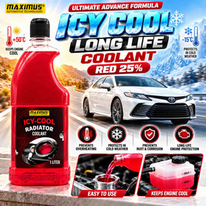 Maximus Ultimate Advance Formula ICY Cool Long Life Coolant Red 25% - 1L