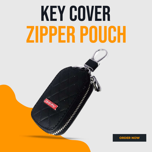 Haval Zipper 7D Style Key Cover Pouch Black With Keychain Ring