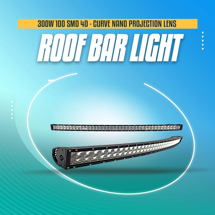 300W 100 SMD 4D Roof Bar Light Curve Nano Projection Lens - 4.2 Foot 52 inches SehgalMotors.pk