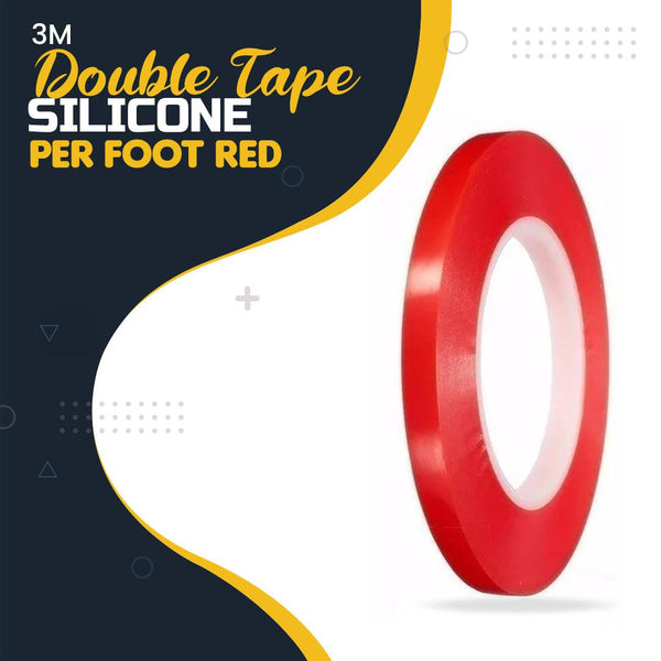 3M Double Tape Silicone Per Foot - Red - Double Side Adhesive Tape Exterior Tape Stickers | Double Sided Tape | Double Tape SehgalMotors.pk