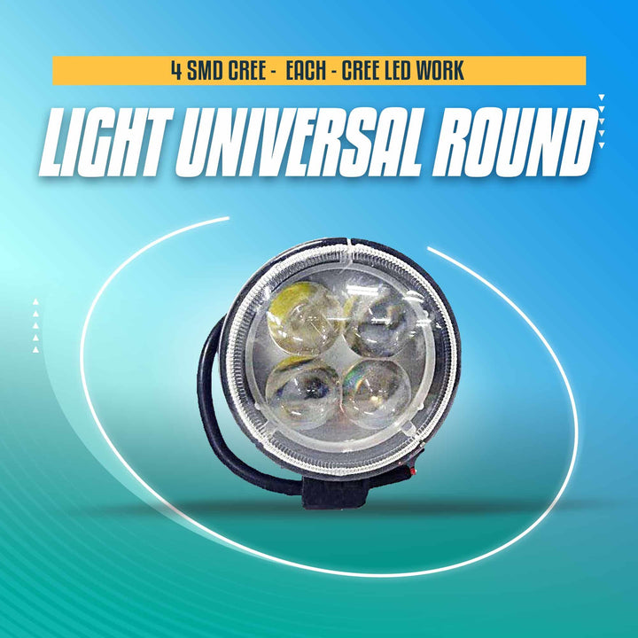 4 SMD Cree Light Universal Round - Each - Cree LED Work Light Flood Spot Light Offroad Driving LED Light Bar SehgalMotors.pk