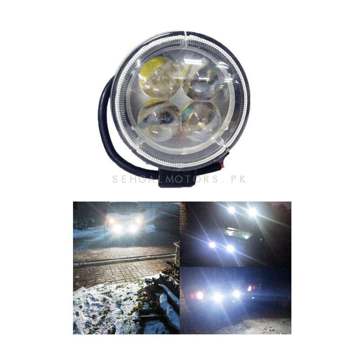 4 SMD Cree Light Universal Round - Each - Cree LED Work Light Flood Spot Light Offroad Driving LED Light Bar SehgalMotors.pk