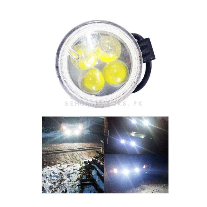 4 SMD Round Cree Light Universal Yellow - Each - Cree LED Work Light Flood Spot Light Offroad Driving LED Light Bar SehgalMotors.pk