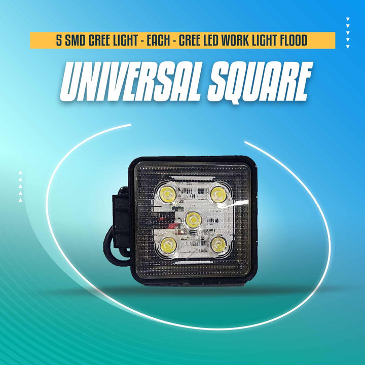 5 SMD Cree Light Universal Square - Each - Cree LED Work Light Flood Spot Light Offroad Driving LED Light Bar SehgalMotors.pk