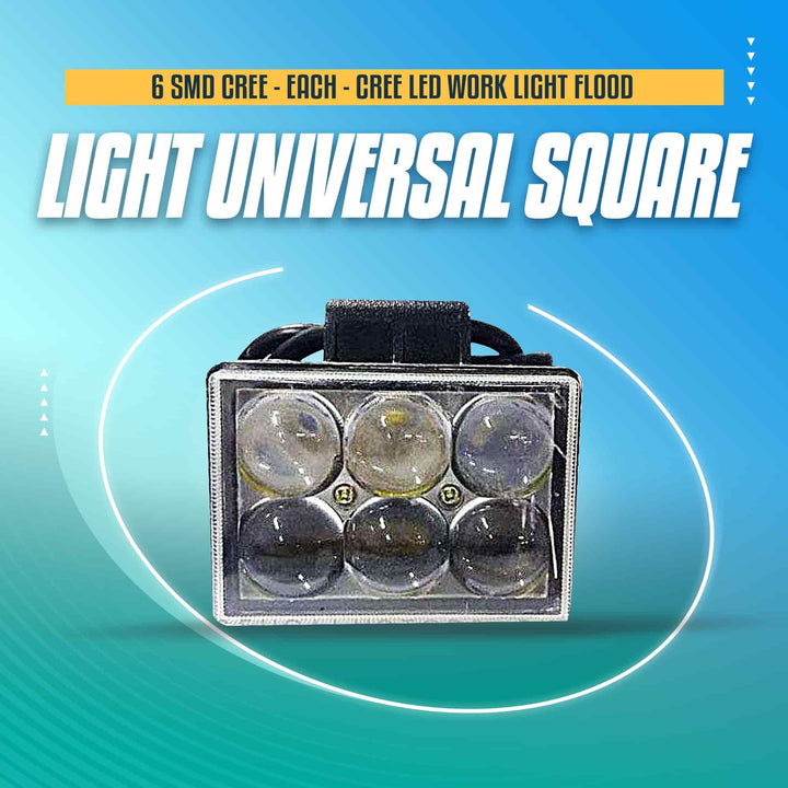 6 SMD Cree Light Universal Square - Each - Cree LED Work Light Flood Spot Light Offroad Driving LED Light Bar SehgalMotors.pk