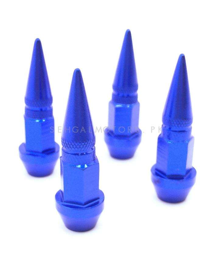 Bullet Tire Tyre Air Valve Nozzle Caps Blue Color