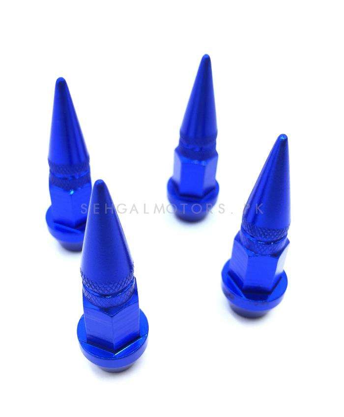 Bullet Tire Tyre Air Valve Nozzle Caps Blue Color