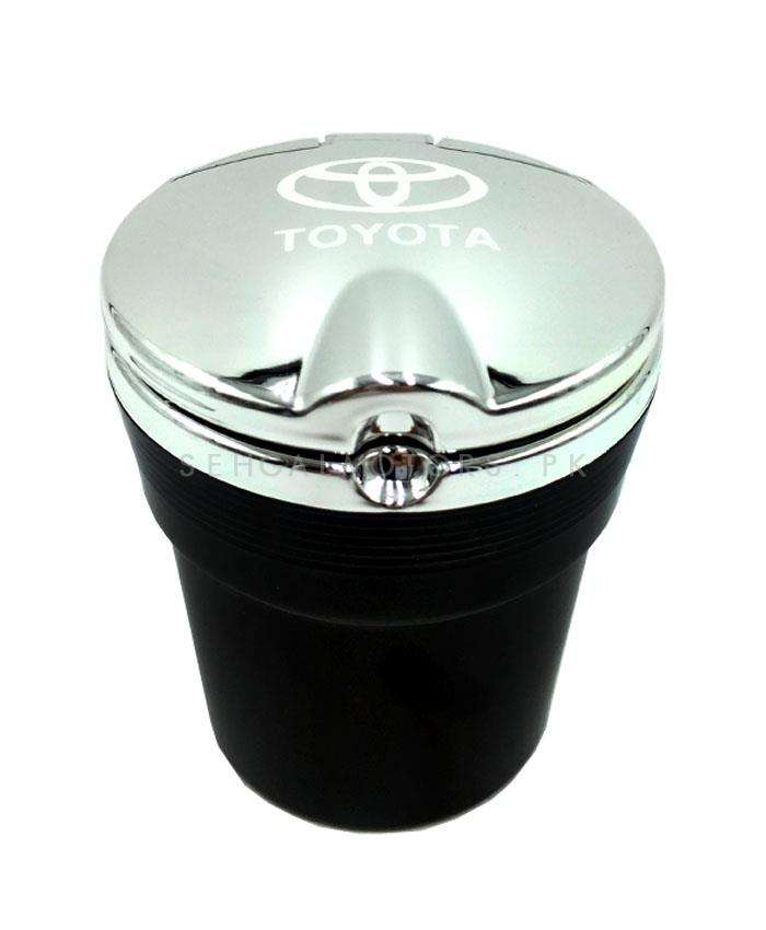 Toyota Portable Car Ashtray For Smokers Chrome Black