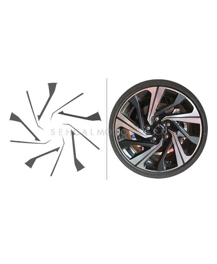 Honda Civic 3D Rim Sticker 16 inches Carbon Fiber - Model 2016-2021