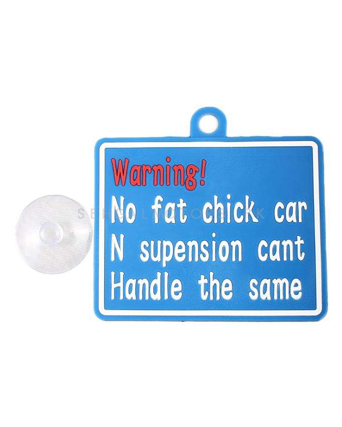 No Fat Chicks PVC Hanging Tag for Windshield