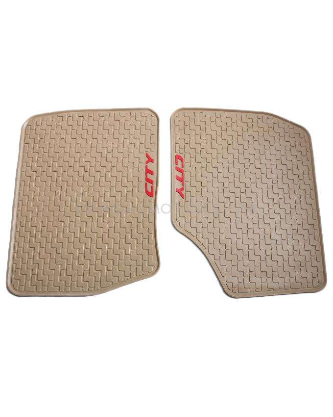 Honda City Custom Fit PVC Rubber Floor Mat Beige Mix Design 3 Pcs - Model 2008-2021