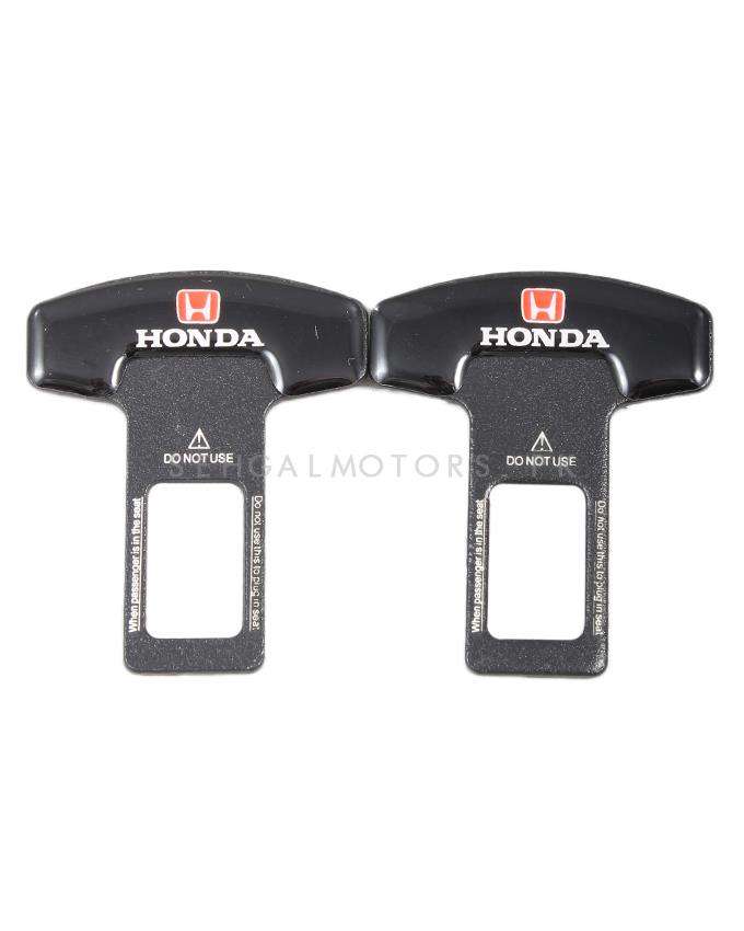 Honda Mini Metal Seat Belt Clip Black - Pair