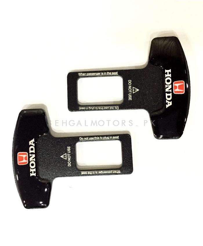 Honda Mini Metal Seat Belt Clip Black - Pair