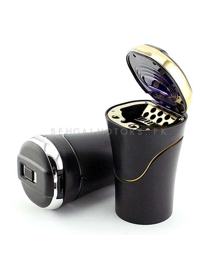 LED Portable Car Ashtray For Smokers with Cigarette e Lighter N09C