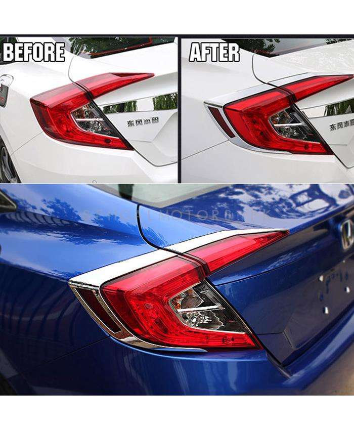 Honda Civic Back lights Chrome MA001034+1035 - Model 2016-2021