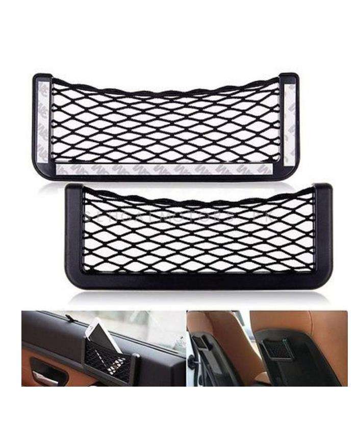 Car Net String Box Side Pocket Organizer Bags Baskets Mobile Phone Holder Large