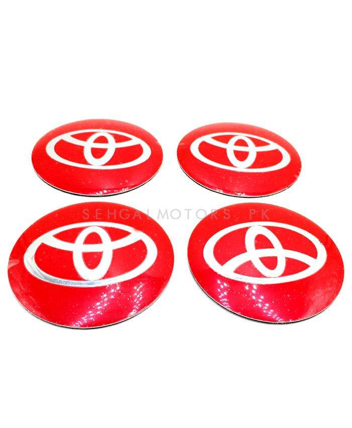 Toyota Wheel Cap Logo Red - 4 Pieces