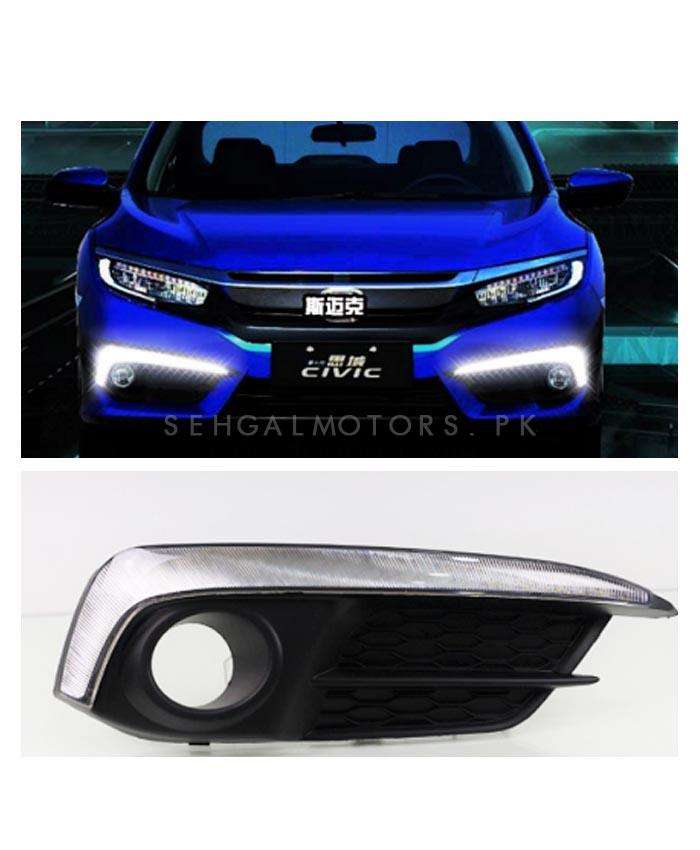 Honda Civic Audi Style Fog Lamps Lights DRL Cover - Model 2016-2021