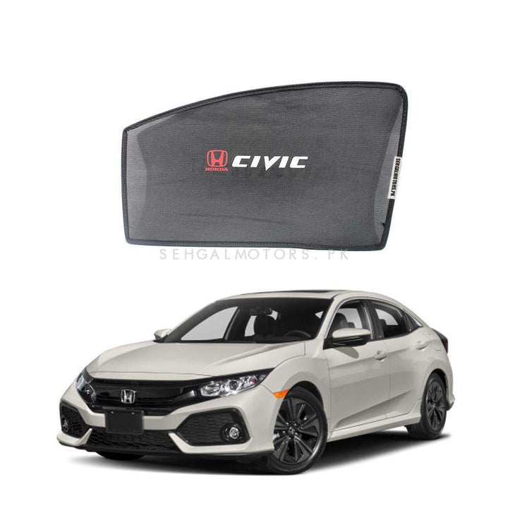 Honda Civic Foldable & Flexible Side Sunshade With Logo - Model 2017-2021