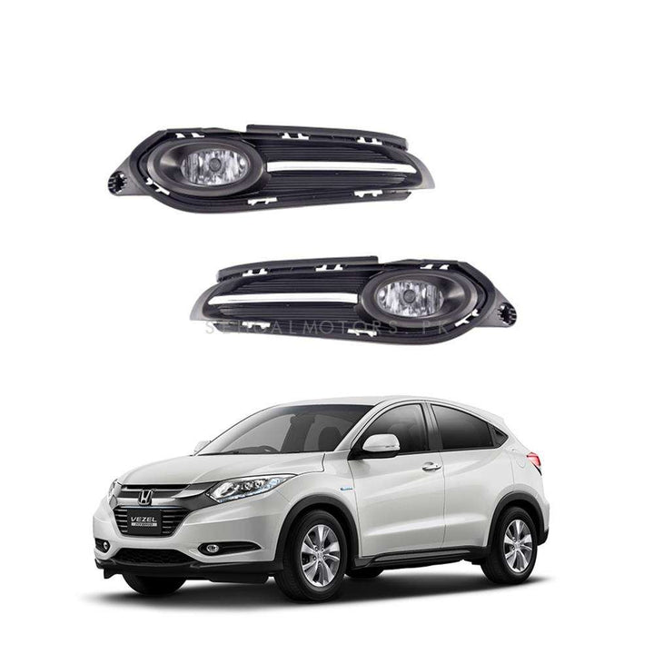 Honda Vezel DLAA Fog Lamps Bumper Light With Chrome Strip - HD011