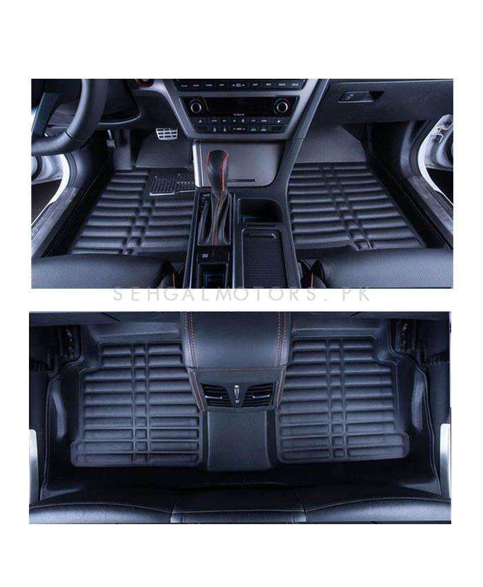 Honda Civic 5D Custom Floor Mat Black 3 Pcs - Model 2012-2016