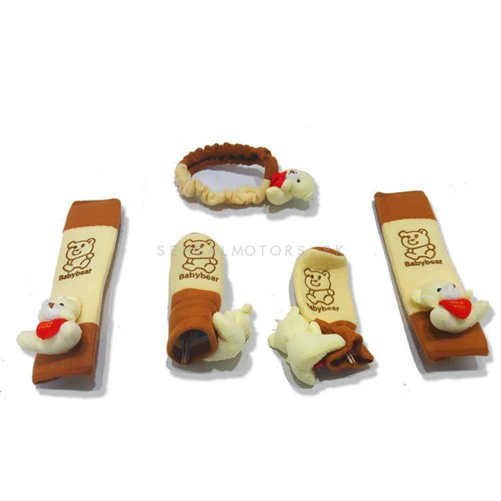 Bear Stuff Toy Covers For Car Interior 5 pcs ( Bhalu Set)