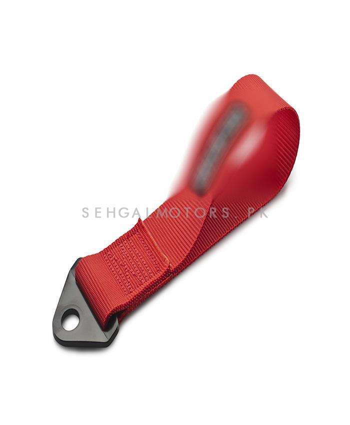 Car Front Bumper Strap Tow Hook - Red