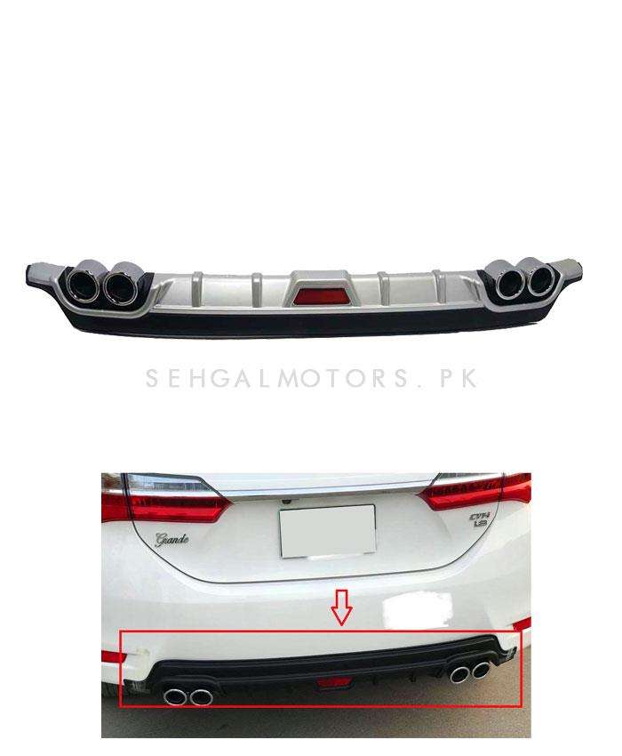 Universal Kantara Style Diffuser Dual Exhaust Black Silver