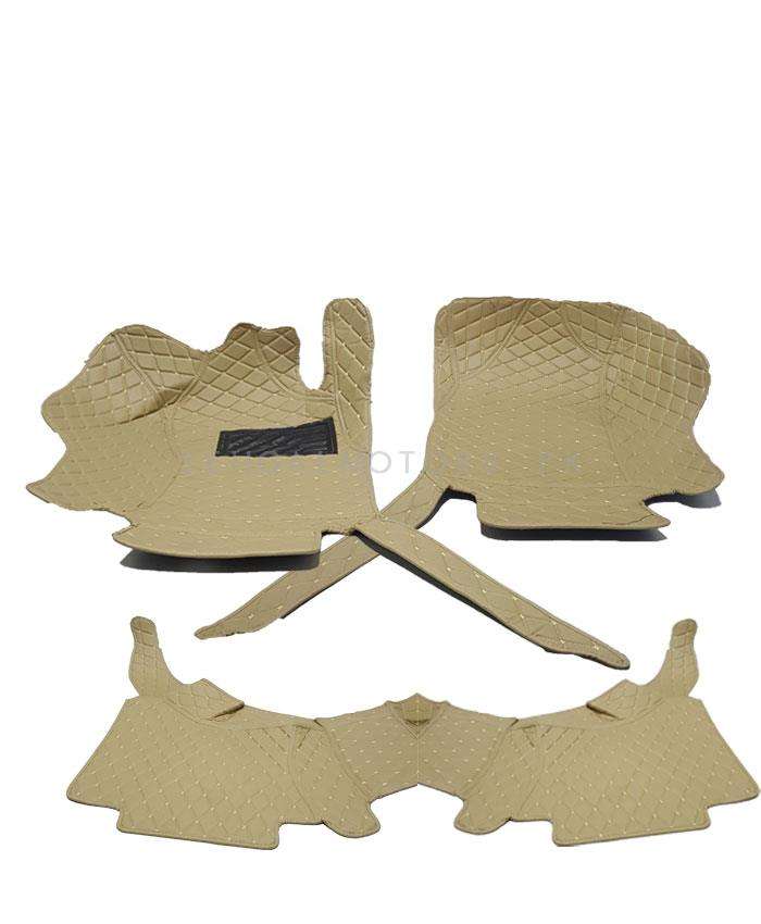 Toyota Hilux Vigo 7D Stitched Floor Mat Beige 3 Pcs - Model 2005-2016