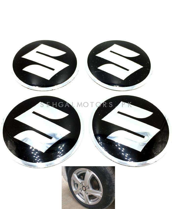 Suzuki Wheel Cap Logo Black - 4 Pieces