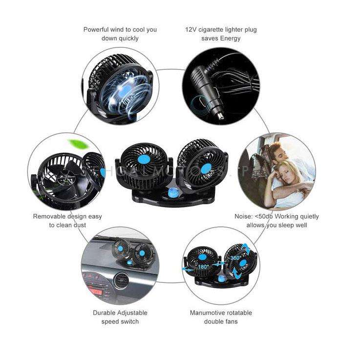 Rotatable Dual Speed Car Electric Fan