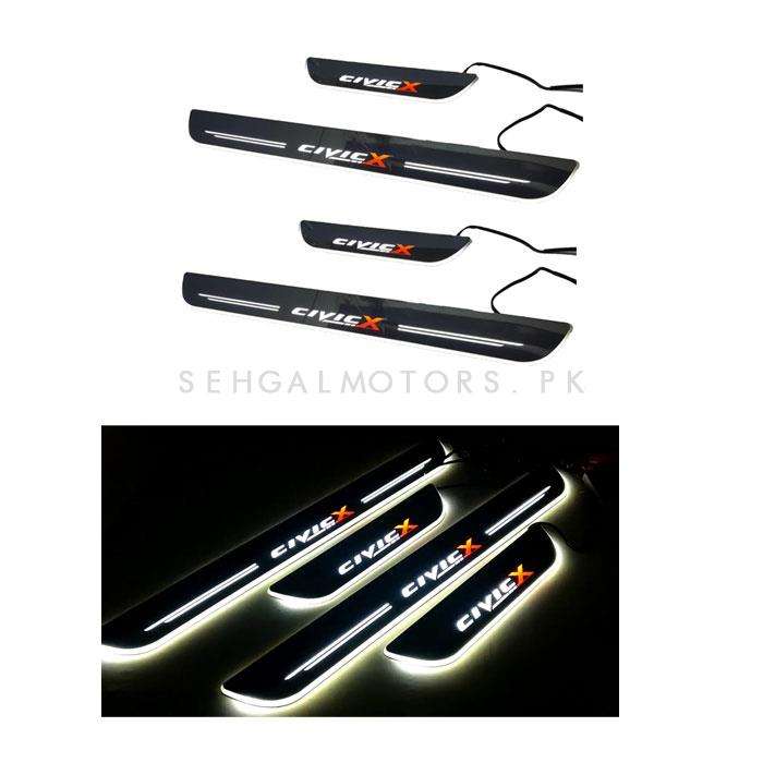 Honda Civic X Glass LED Sill Plates / Skuff LED panels Warm White - Model 2016-2021