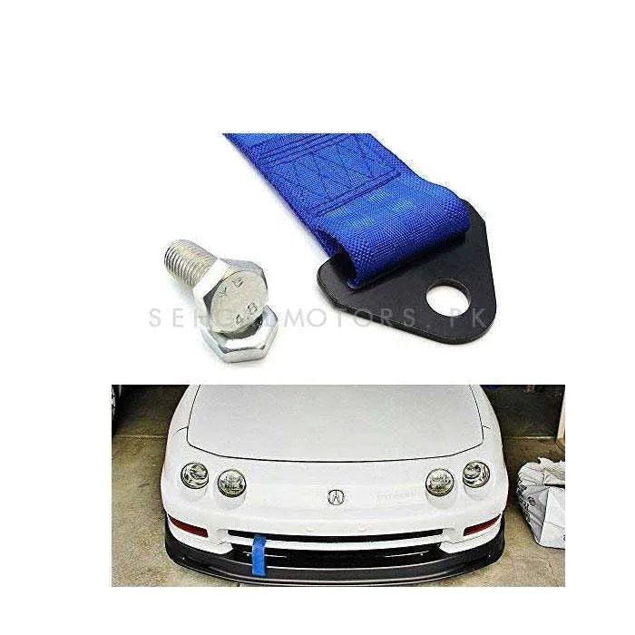 Car Front Bumper Strap Tow Hook - Blue