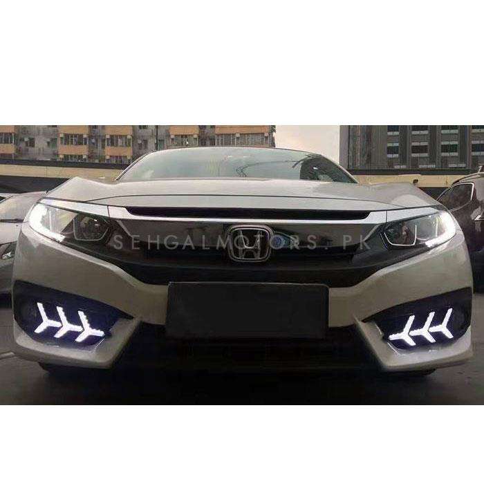 Honda Civic Fog Lamps Lights DRL Cover V3 Mustang Style - Model 2016-2021