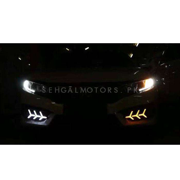 Honda Civic Fog Lamps Lights DRL Cover V3 Mustang Style - Model 2016-2021