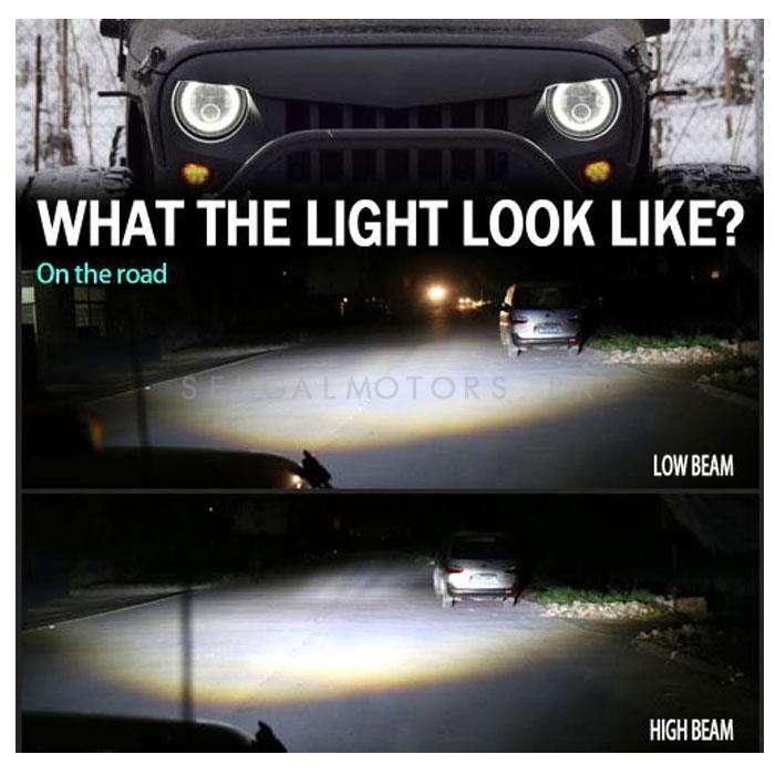 RGB Jeep LED Headlights / Head Lamps Round Shape 7 Inches - Pair