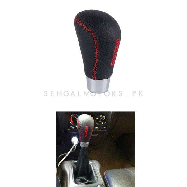 Momo Leather Gear Shift Knob For Manual Transmission with Red Stitch