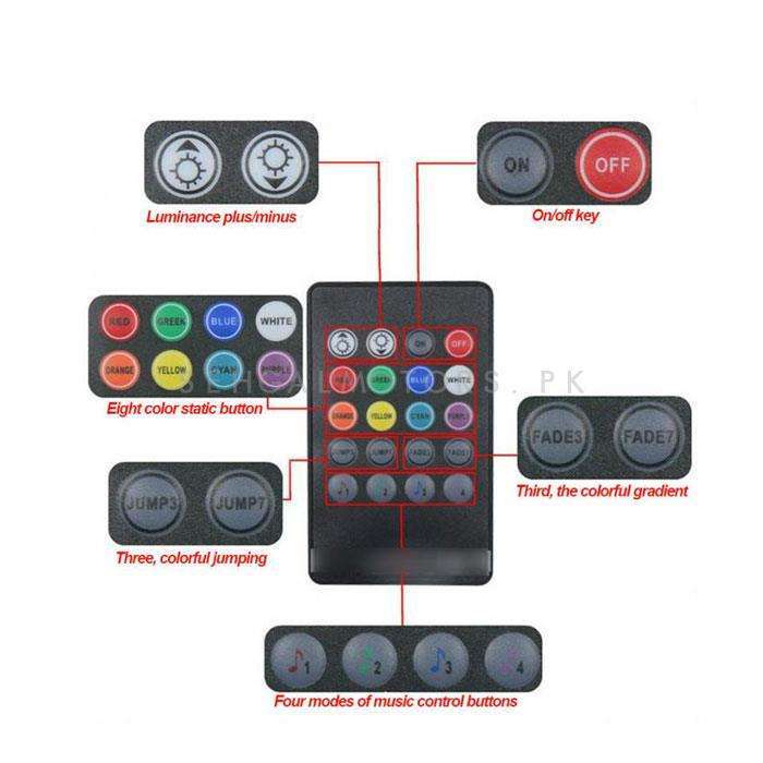 7 Color LED Car Interior Ambient Light | Remote Controlled