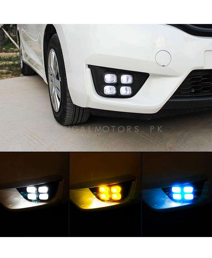 Honda Fit Fog Lamps Lights DRL Covers Bugatti Style - Model 2013-2019