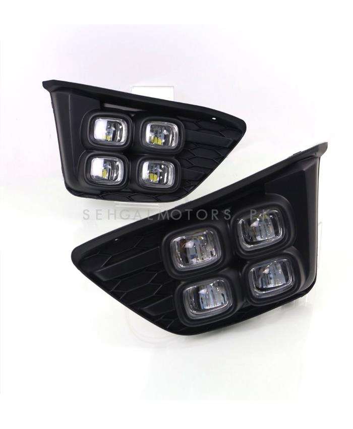 Honda Fit Fog Lamps Lights DRL Covers Bugatti Style - Model 2013-2019