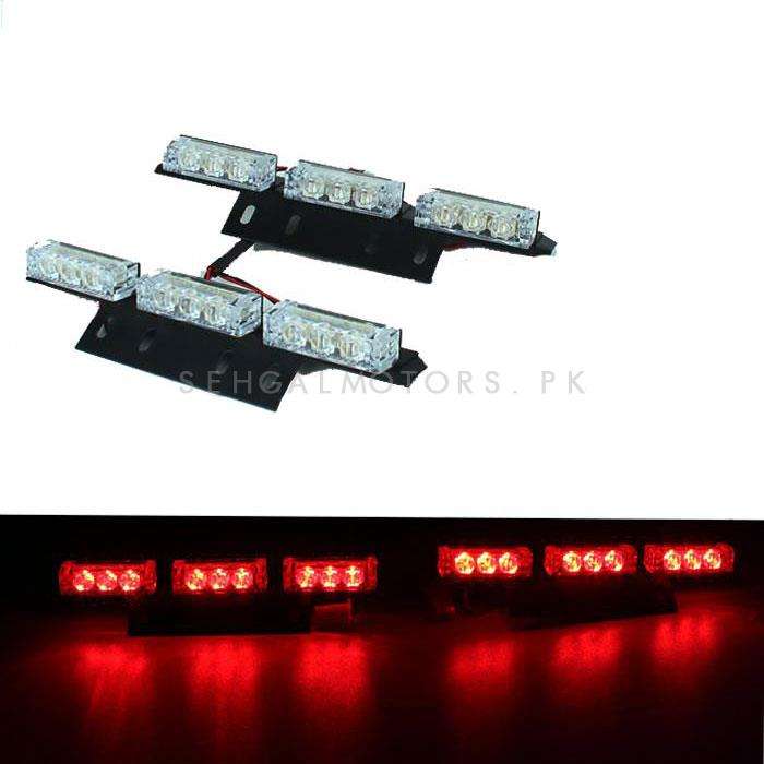 Police Red and Blue Flashers Light For Grille 2 pcs